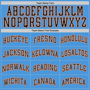 Custom Powder Blue Black-Orange Authentic Baseball Jersey