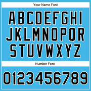 Custom Sky Blue Black-White Authentic Baseball Jersey