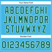 Custom Sky Blue Kelly Green-White Authentic Baseball Jersey