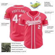 Custom Neon Pink White Authentic Baseball Jersey
