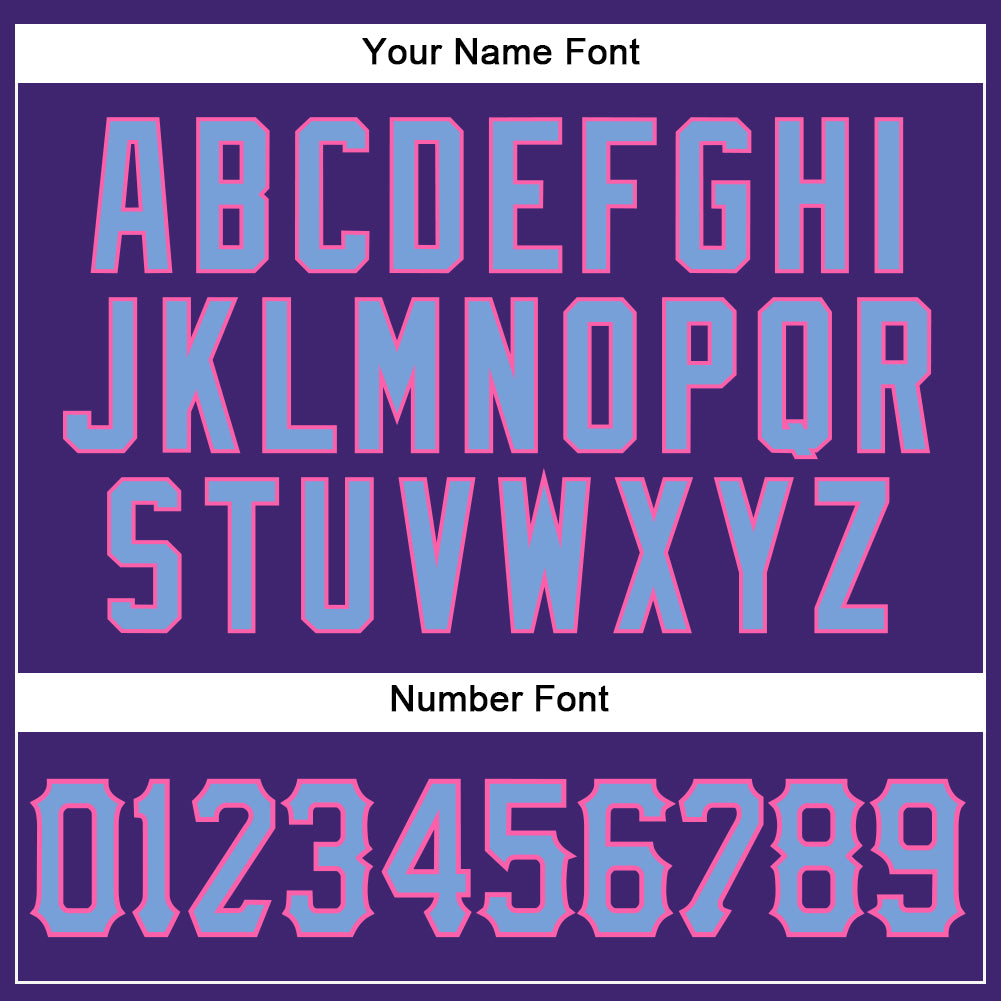 Custom Purple Light Blue-Pink Authentic Baseball Jersey