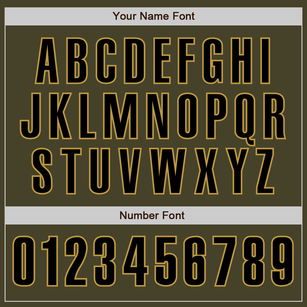 Custom Olive Black-Old Gold Authentic Salute To Service Baseball Jersey