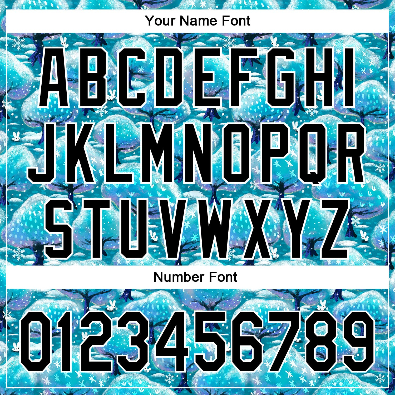 Custom Panther Blue Black-White 3D Emi Bee Winter Trees And Bunnies Authentic Baseball Jersey