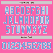 Custom Pink Light Blue-White Authentic Baseball Jersey