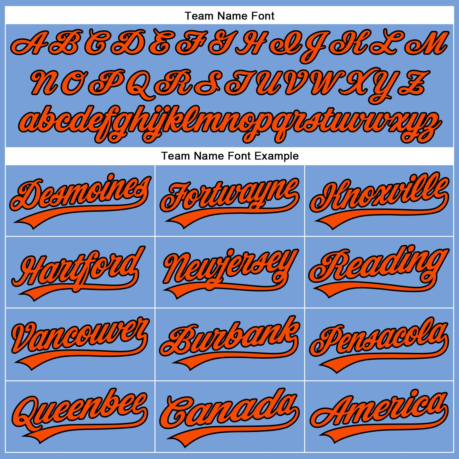 Custom Powder Blue Orange-Black Authentic Baseball Jersey