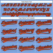 Custom Powder Blue Orange-Black Authentic Baseball Jersey