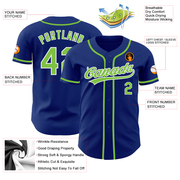 Custom Royal Neon Green-White Authentic Baseball Jersey