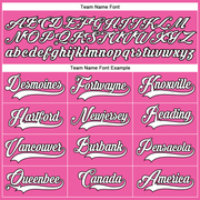 Custom Pink White-Black Authentic Baseball Jersey