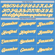 Custom Powder Blue White-Gold Authentic Baseball Jersey