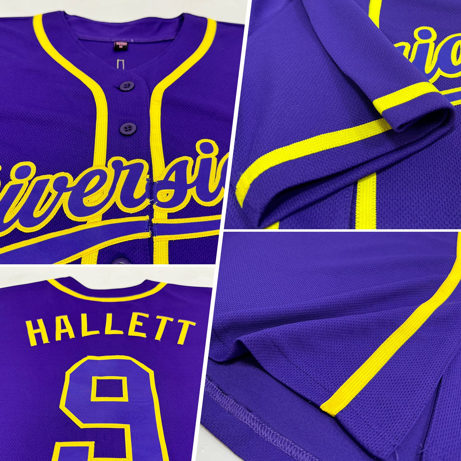 Custom Purple Purple-Gold Authentic Baseball Jersey