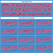 Custom Powder Blue Pink-Black Authentic Baseball Jersey