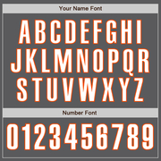 Custom Steel Gray White-Orange Authentic Baseball Jersey