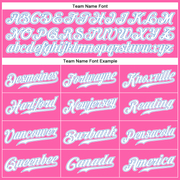 Custom Pink White-Light Blue Authentic Baseball Jersey