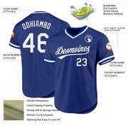 Custom Royal White Authentic Throwback Baseball Jersey