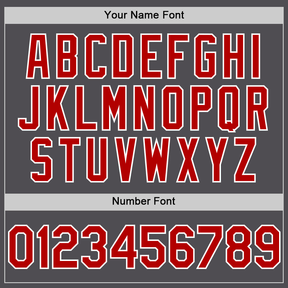 Custom Steel Gray Red-White Line Authentic Baseball Jersey