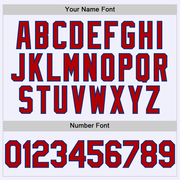 Custom White Red-Royal Mesh Authentic Throwback Baseball Jersey