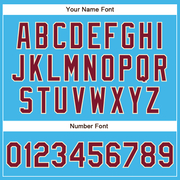 Custom Sky Blue Crimson-Cream Authentic Baseball Jersey