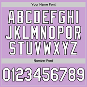 Custom Light Purple White-Black Authentic Baseball Jersey