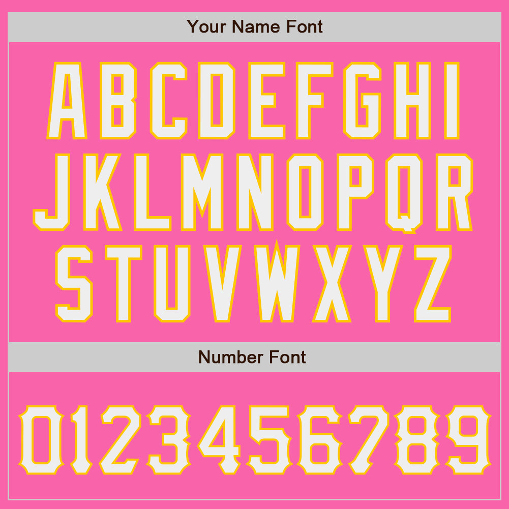 Custom Pink White-Gold Authentic Baseball Jersey