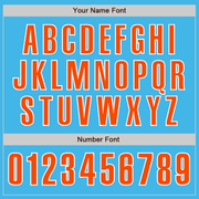 Custom Sky Blue Orange-White Authentic Baseball Jersey