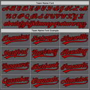 Custom Steel Gray Red-Black Authentic Baseball Jersey