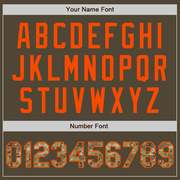 Custom Olive Camo-Orange Authentic Salute To Service Baseball Jersey