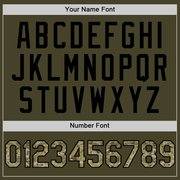Custom Olive Camo Black-Cream Line Authentic Salute To Service Baseball Jersey