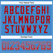 Custom Powder Blue Red-White Authentic Drift Fashion Baseball Jersey