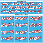 Custom Sky Blue White-Red Authentic Baseball Jersey