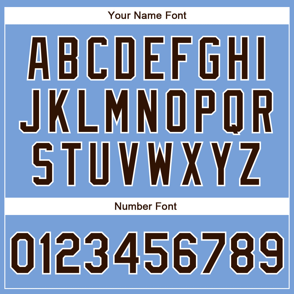 Custom Powder Blue Brown-White Authentic Baseball Jersey