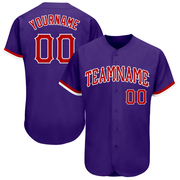 Custom Purple Red-White Authentic Baseball Jersey