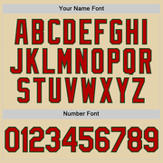 Custom Sand Red-Green Authentic Baseball Jersey