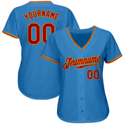Custom Powder Blue Red-Gold Authentic Baseball Jersey