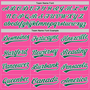 Custom Pink Kelly Green-White Authentic Baseball Jersey