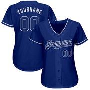 Custom Royal Royal-White Authentic Baseball Jersey