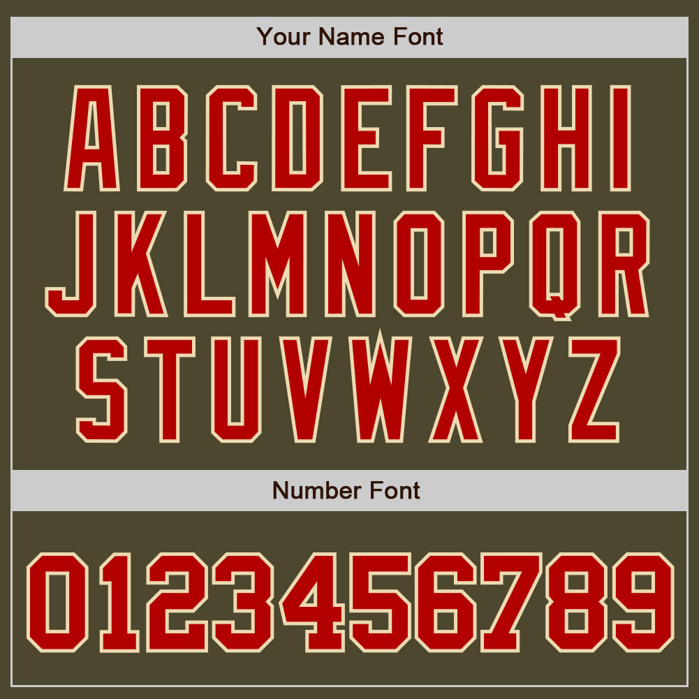 Custom Olive Red-Cream Authentic Salute To Service Baseball Jersey