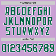 Custom Light Purple Kelly Green-White Authentic Baseball Jersey