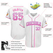 Custom White Pink-Light Blue Authentic Drift Fashion Baseball Jersey