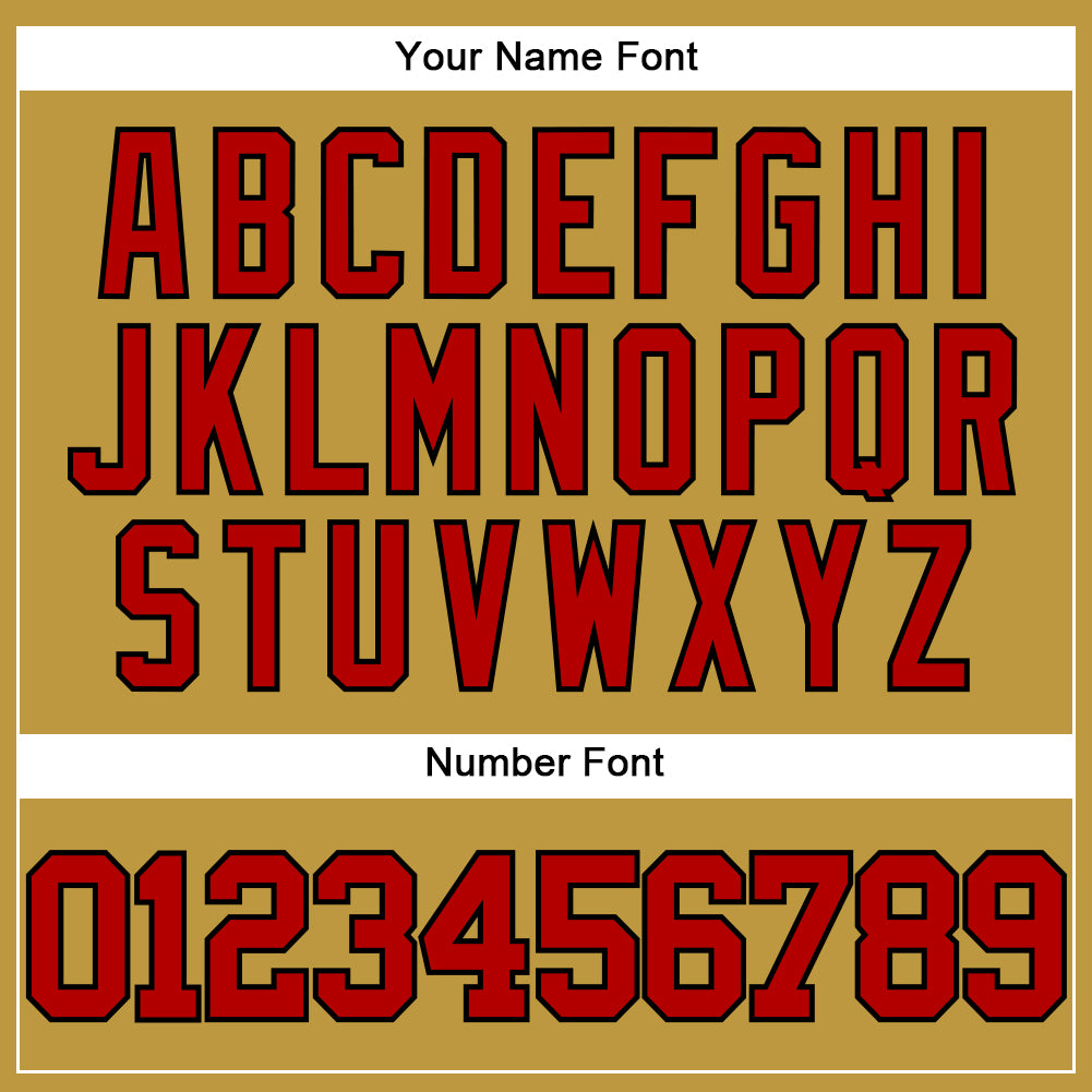 Custom Old Gold Red-Black Authentic Baseball Jersey