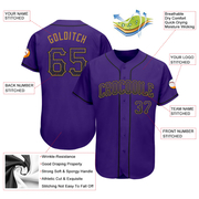 Custom Purple Purple-Old Gold Authentic Drift Fashion Baseball Jersey