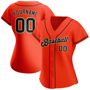 Custom Orange Black-Cream Authentic Baseball Jersey