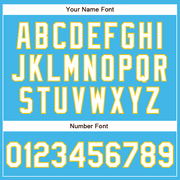 Custom Sky Blue White-Yellow Authentic Baseball Jersey