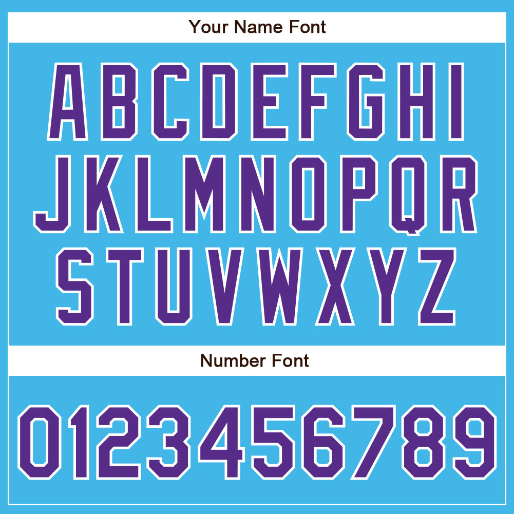 Custom Sky Blue Purple-White Authentic Baseball Jersey