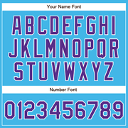 Custom Sky Blue Purple-White Authentic Baseball Jersey