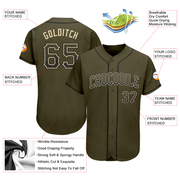 Custom Olive Black-Cream Authentic Drift Fashion Salute To Service Baseball Jersey