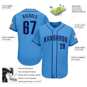 Custom Powder Blue Navy Authentic Baseball Jersey