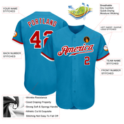 Custom Panther Blue Red-White Authentic Baseball Jersey