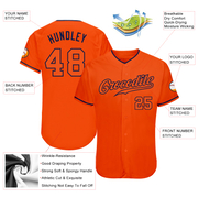 Custom Orange Orange-Navy Authentic Baseball Jersey