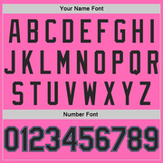 Custom Pink Black-Light Blue Authentic Baseball Jersey