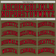 Custom Olive Red-Black Authentic Salute To Service Baseball Jersey